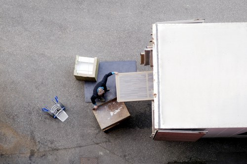 Professional office removal team preparing business equipment in Westhampstead