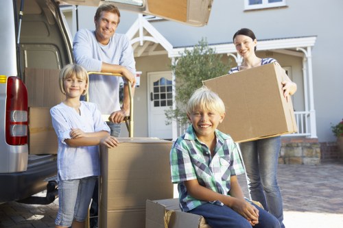Packed moving boxes prepared for same day removals service